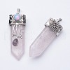 Natural Rose Quartz Big Pointed Pendants X-G-F340-05E-2