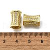 Brass Micro Pave Clear Cubic Zirconia European Beads ZIRC-I070-072G-3