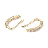 Brass Micro Pave Cubic Zirconia Earring Hooks KK-U008-15G-2