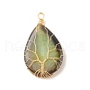 Natural Crackle Agate Pendants PALLOY-JF01527-03-3