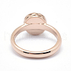 Electroplate Natural Druzy Agate Crystal Finger Rings RJEW-I054-03RG-RS-3
