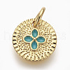 Brass Enamel Charms ZIRC-E152-31G-RS-1