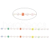 Faceted Cube Glass & ABS Plastic Imitation Pearl Beaded Chains CHS-G026-02KCG-03-1-2