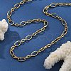 5.5MM 304 Stainless Steel Textured Oval Link Chain Necklaces NJEW-T016-12G-2