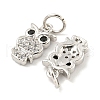 Rack Plating Brass Micro Pave Clear Cubic Zirconia Pendants KK-B093-02E-P-2