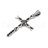 316 Surgical Stainless Steel Micro Pave Cubic Zirconia  Pendants STAS-D304-13AS-2