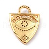 Brass Micro Pave Clear Cubic Zirconia Pendants ZIRC-I054-21G-3