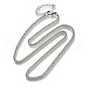 3MM 304 Stainless Steel Wheat Chain Necklaces for Men STAS-V011-03D-P-4