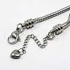 Tarnish Resistant 304 Stainless Steel European Round Snake Chains Bracelets STAS-J015-08-3