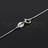 Anti-Tarnish Trendy Unisex Rhodium Plated 925 Sterling Silver Snake Chain Necklaces STER-M034-B-08-1
