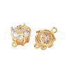Brass Pave Clear Cubic Zirconia Connector Charms KK-S531-15G-2