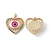 Brass Micro Pave Cubic Zirconia Pendants KK-E068-VC047-1