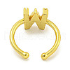 Rack Plating Brass Open Cuff Rings for Women RJEW-F162-01G-W-3
