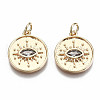 Brass Micro Pave Clear Cubic Zirconia Pendants KK-S356-227G-NF-1