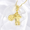 Brass Clear Cubic Zirconia Scarecrow Pendant Necklaces NJEW-C071-03G-2