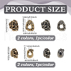 4Pcs 4 Styles Outdoor EDC Tool Brass Parachute Rope European Beads FIND-FG0003-73-2