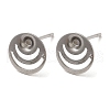 Flat Round 201 Stainless Steel Stud Earring Findings STAS-Q315-06P-1