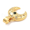 Moon Theme Rack Plating Brass Micro Pave Cubic Zirconia Pendants KK-Z071-52G-05-2