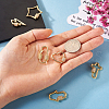 6Pcs 6 Styles Brass Micro Pave Clear Cubic Zirconia Keychain Clasps KK-TA0001-21-5