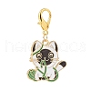 Cat with Yarn Ball Alloy Enamel Pendants Decorations HJEW-JM00828-1