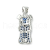 Brass Micro Pave Cubic Zirconia Pendants ZIRC-F138-02P-2