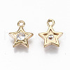 Brass Micro Pave Cubic Zirconia Charms KK-S359-022-RS-2