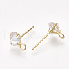 Brass Stud Earring Findings X-KK-T035-123G-2