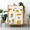3 Sheets 3 Styles Sunflower PVC Waterproof Decorative Stickers DIY-WH0404-015-4