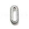 Brass Micro Pave Clear Cubic Zirconia Oval Linking Rings KK-Z093-43P-1