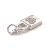 Brass Micro Pave Clear Cubic Zirconia Pendants ZIRC-F132-51P-3