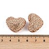 Heart Shaped Polymer Clay Rhinestone Beads CLAY-NH0002-02F-3