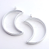 Matte Style Rack Plating Alloy Open Back Bezel Pendants PALLOY-S047-39B-FF-1