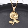 304 Stainless Steel Flower Pendant Necklaces NJEW-H059-30C-G-2