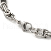 Two Tone 304 Stainless Steel Rectangle & Byzantine Chain Bracelet BJEW-B078-40BP-3