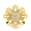 Helm Clear Cubic Zirconia Open Cuff Ring RJEW-L121-026G-2