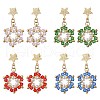 201 Stainless Steel Star Dangle Stud Earrings EJEW-JE06369-2