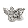 Rack Plating Brass Micro Pave Clear Cubic Zirconia Twister Clasps KK-F863-01P-1