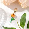 Mother's Day Carnation Glass Seed Beads & Acrylic Dendant ecorations HJEW-MZ00228-02-1