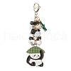 Panda Alloy Enamel Pendant Decorations HJEW-JM01275-2