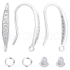 CREATCABIN 2 Pairs Rhodium Plated 925 Sterling Silver Earring Hooks DIY-CN0002-87-1