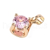 Brass Micro Pave Cubic Zirconia Pendants KK-E795-29KCG-02-2