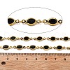 Brass Glass Oval Link Chains CHC-R001-02G-03-2