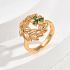 Brass Pave Cubic Zirconia Finger Rings for Women SB6672-5-1