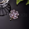Cubic Zirconia Clover Brooch Pin JBR105D-2