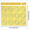 6 Patterns Aluminium-foil Paper Adhesive Embossed Stickers DIY-WH0451-004-2