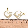 Brass Micro Pave Clear Cubic Zirconia Pendants KK-N254-197G-3