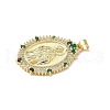 Brass Micro Pave Cubic Zirconia Pendants KK-Q068-40D-G-2