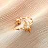 304 Stainless Steel Rhinestone Cuff Rings RJEW-D306-23G-4