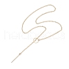 2Pcs 2 Colors 304 Stainless Steel & Brass Cable Chain Lariat Necklaces Sets NJEW-JN05147-4