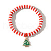 Elegant Christmas Handmade Polymer Clay Heishi Beaded Stretch Bracelets EN0725-8-1